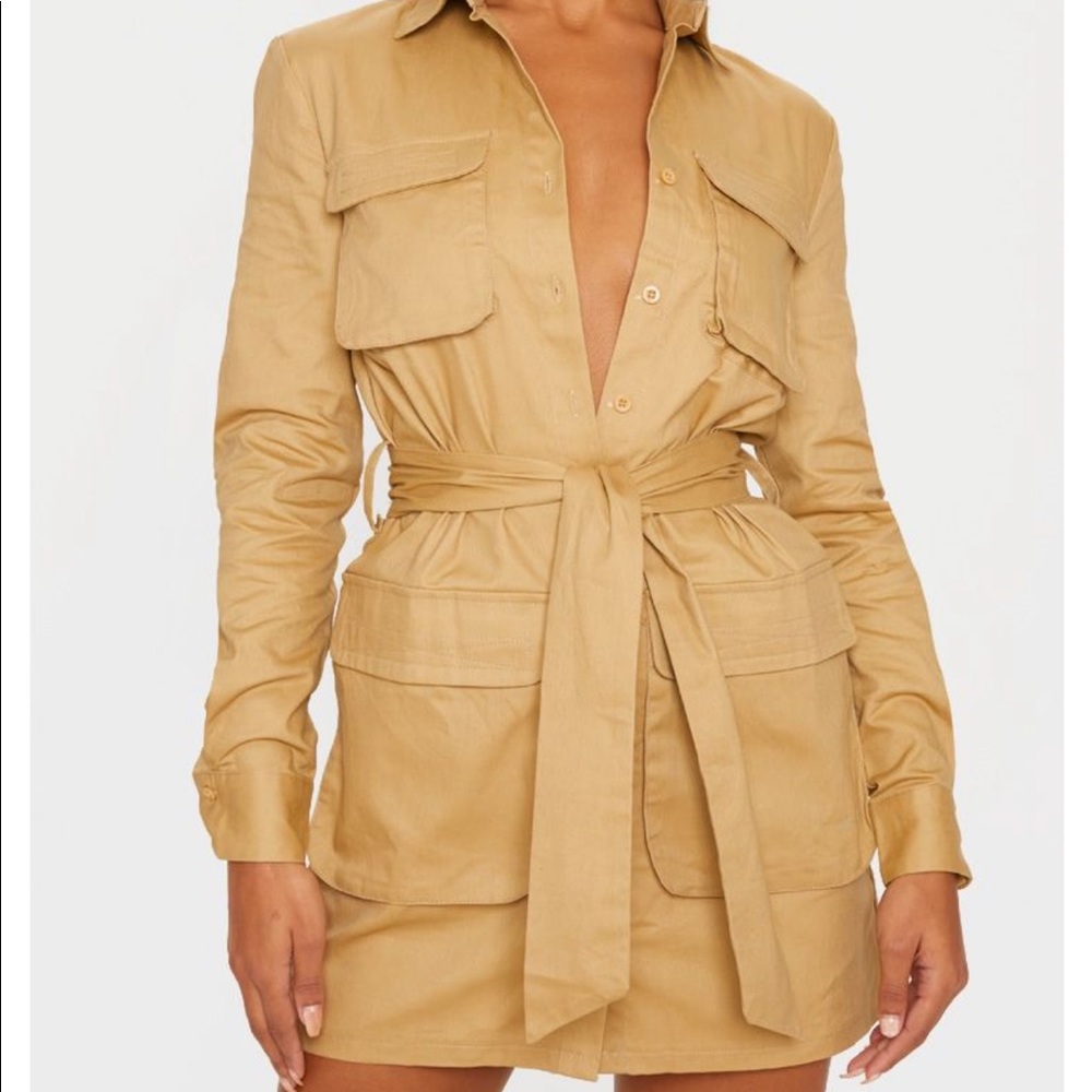 Pretty Little Thing Camel Utility Dress